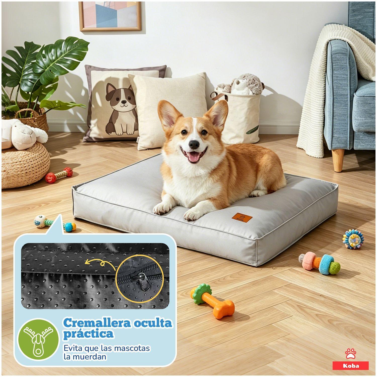 Cama Antiestres Para Perros Gatos Michis Cama Mascota Con Funda Impermeable Lavable 65x50cm-4