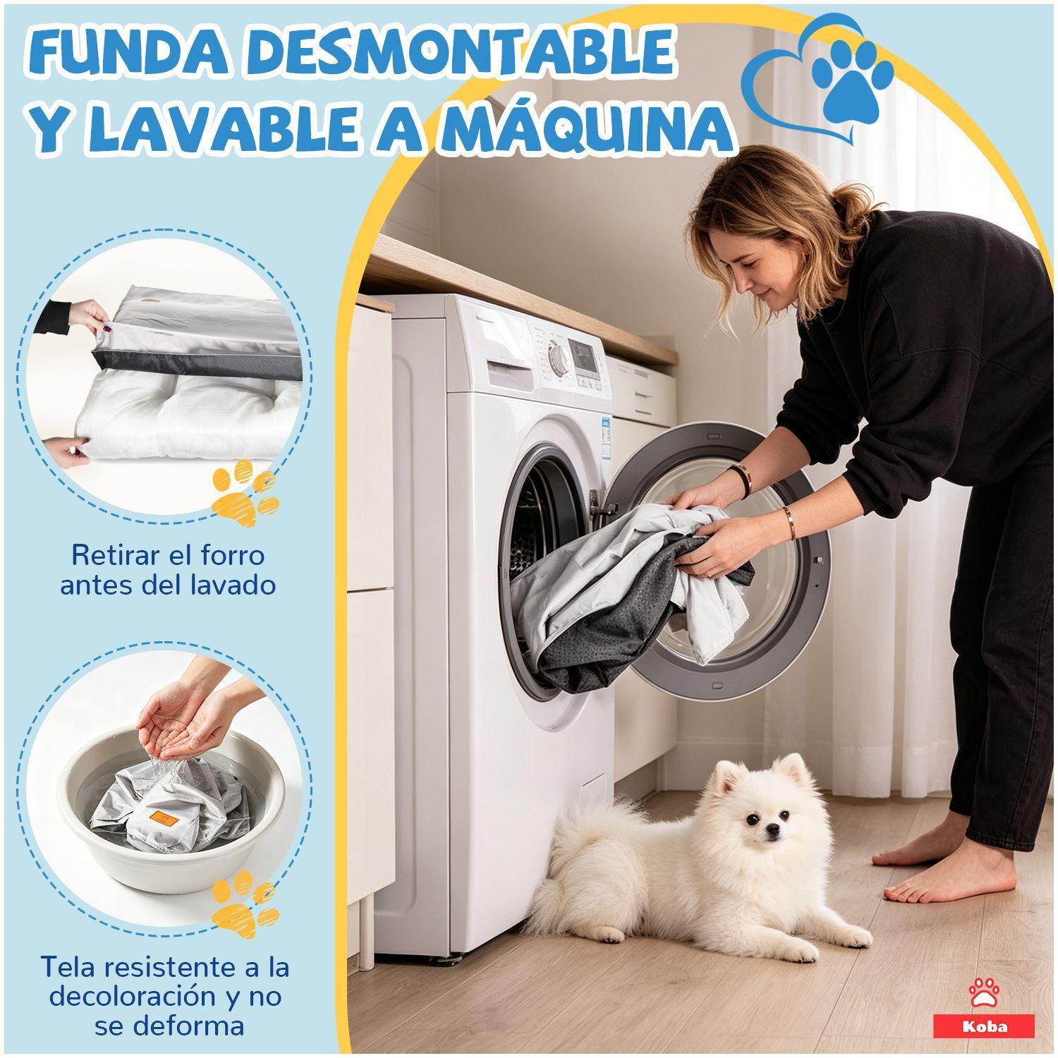 Cama Antiestres Para Perros Gatos Michis Cama Mascota Con Funda Impermeable Lavable 65x50cm-6