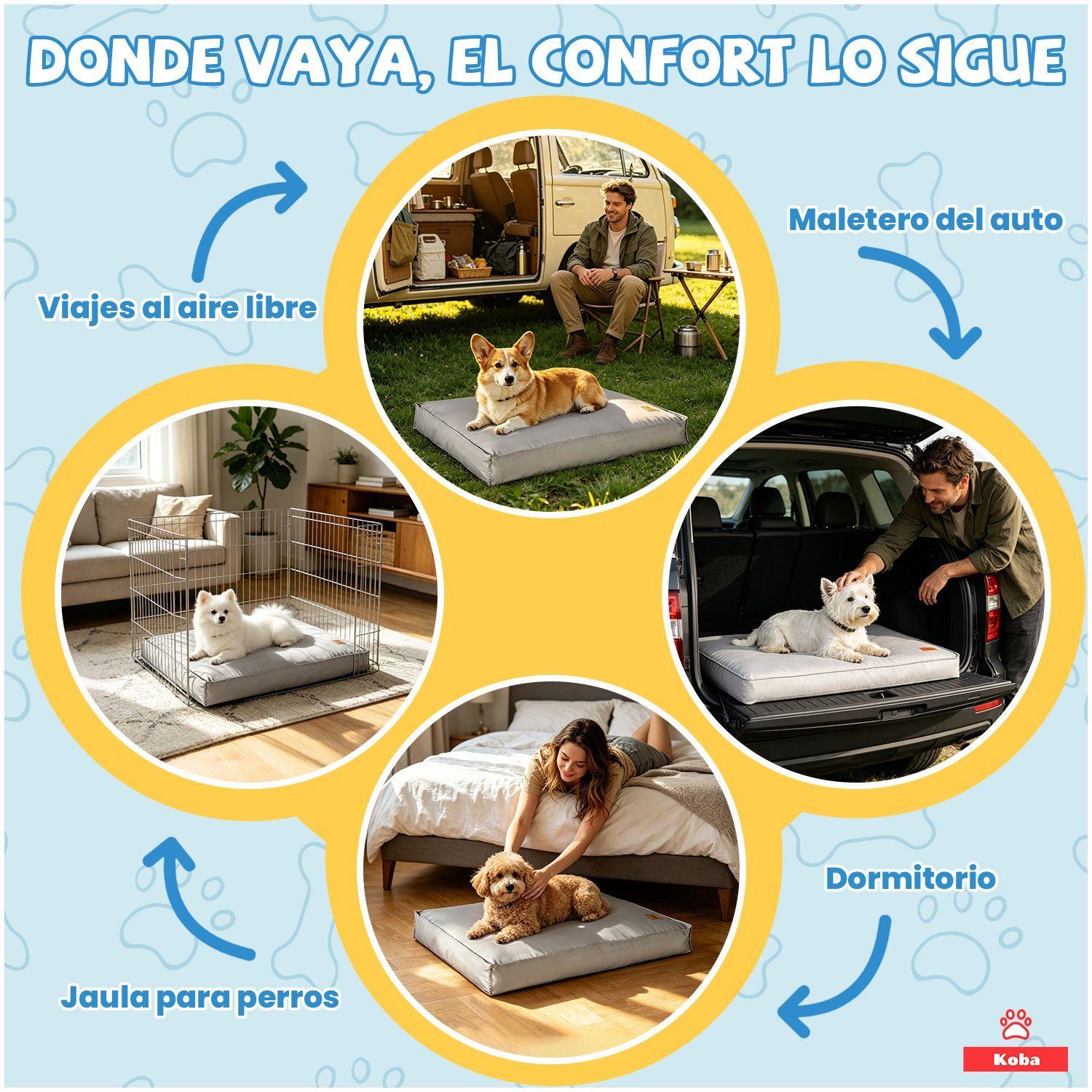 Cama Antiestres Para Perros Gatos Michis Cama Mascota Con Funda Impermeable Lavable 65x50cm-7