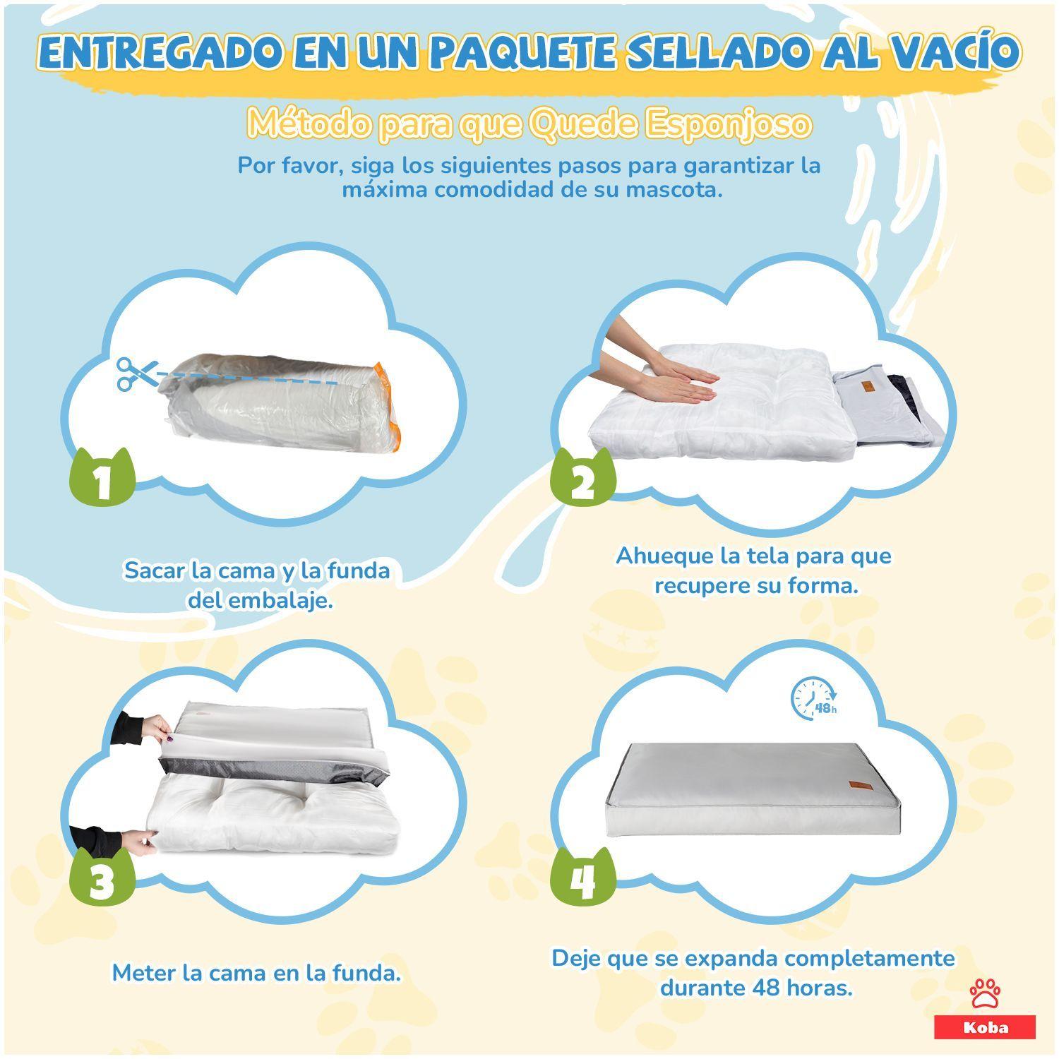 Cama Antiestres Para Perros Gatos Michis Cama Mascota Con Funda Impermeable Lavable 65x50cm-8