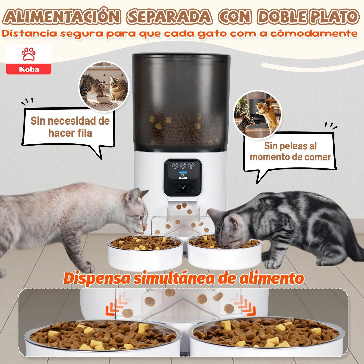 Dispensador Alimento Automatico Mascota Camara 1080p Wifi 7l Blanco-4