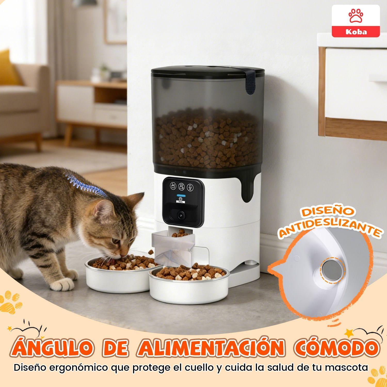Dispensador Alimento Automatico Mascota Camara 1080p Wifi 7l Blanco-8