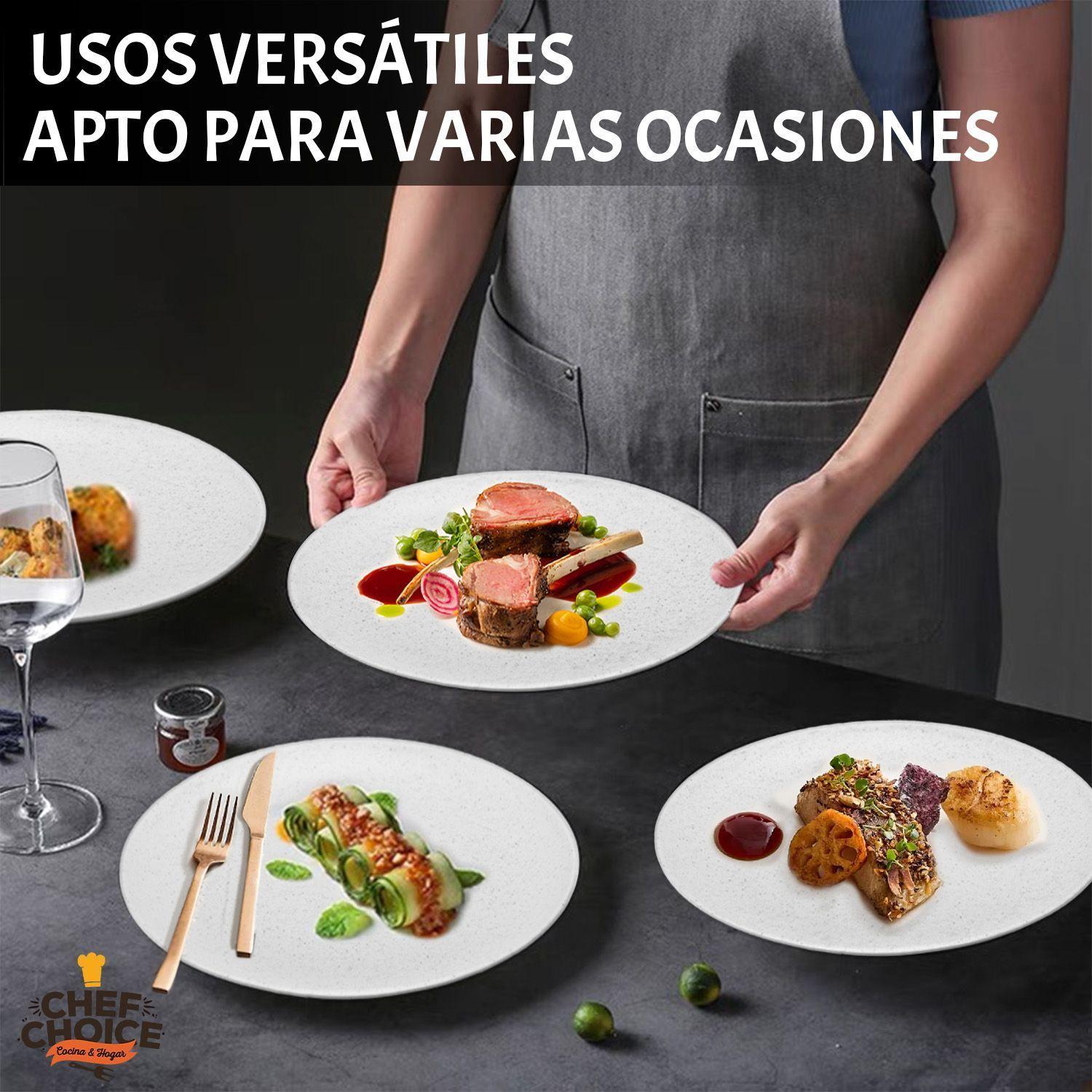 Set 16 Pcs Juego De Vajilla Completo Melamina Blanco Tiza Estilo Minimalista-4