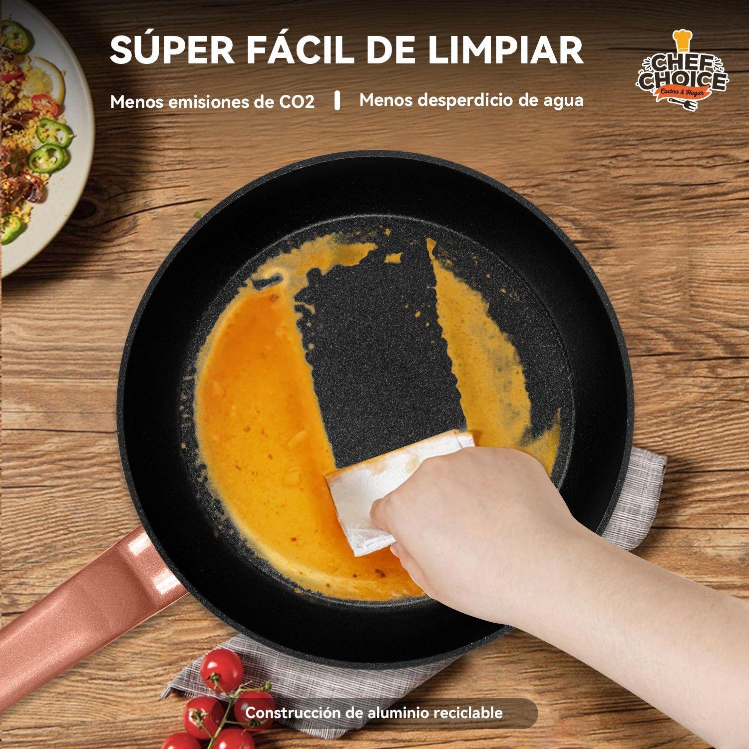 Set Sartenes Aluminio Antiadherentes 3 Piezas 20 24 26cm Oro Rosa-2