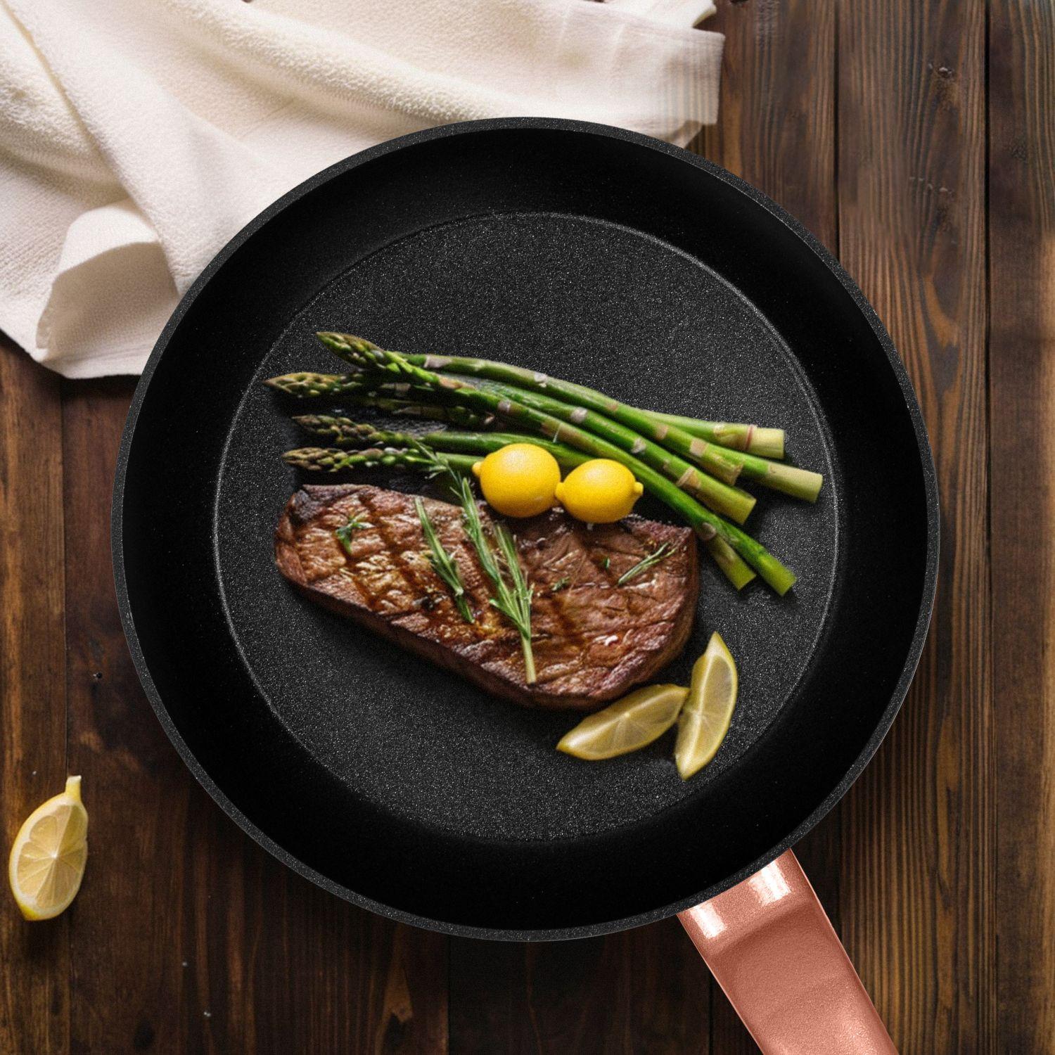 Set Sartenes Aluminio Antiadherentes 3 Piezas 20 24 26cm Oro Rosa-5