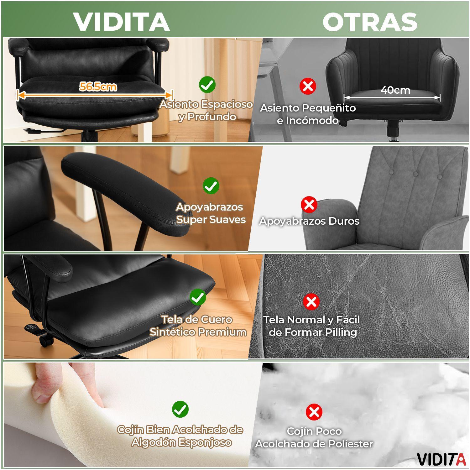 Silla De Escritorio Emilia Pro Ergonomica Cuero Pu Negro-6