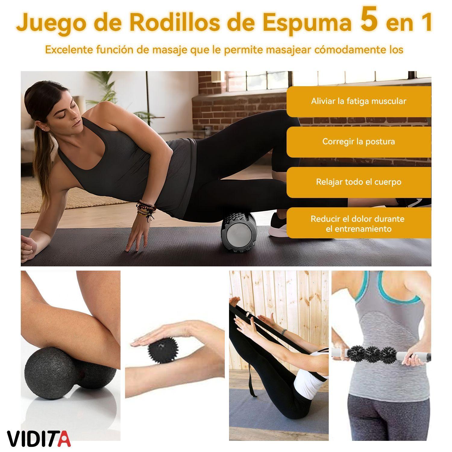6pcs Rodillo Set Completo Elongacion Masaje Roller Foam Yoga-5