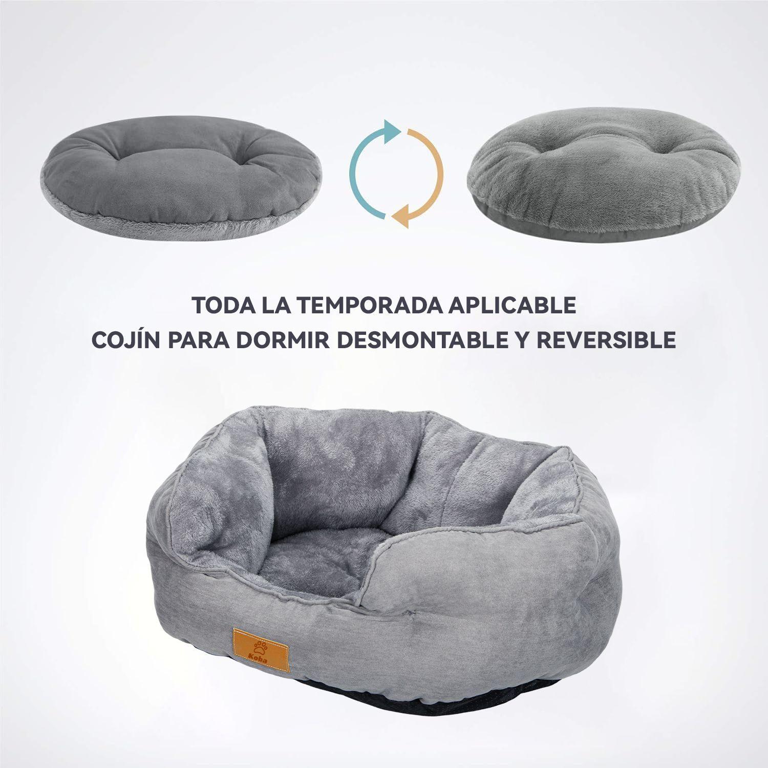 Cama Antiestres Para Perro Gato Con Cojin Reversible 60x53cm-3