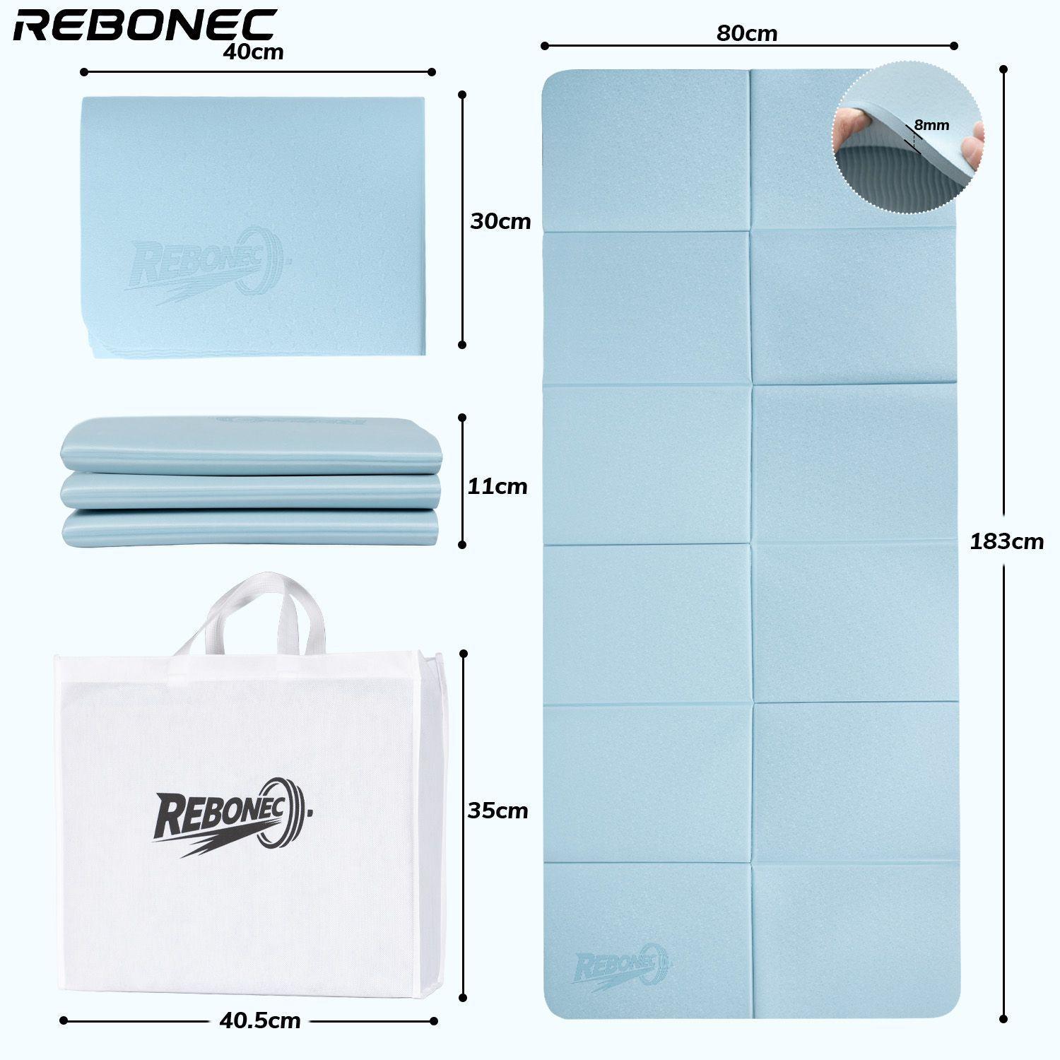 Colchoneta Mat Yoga Deportiva Plegable Tpe Grueso 8mm Bolso Azul-9