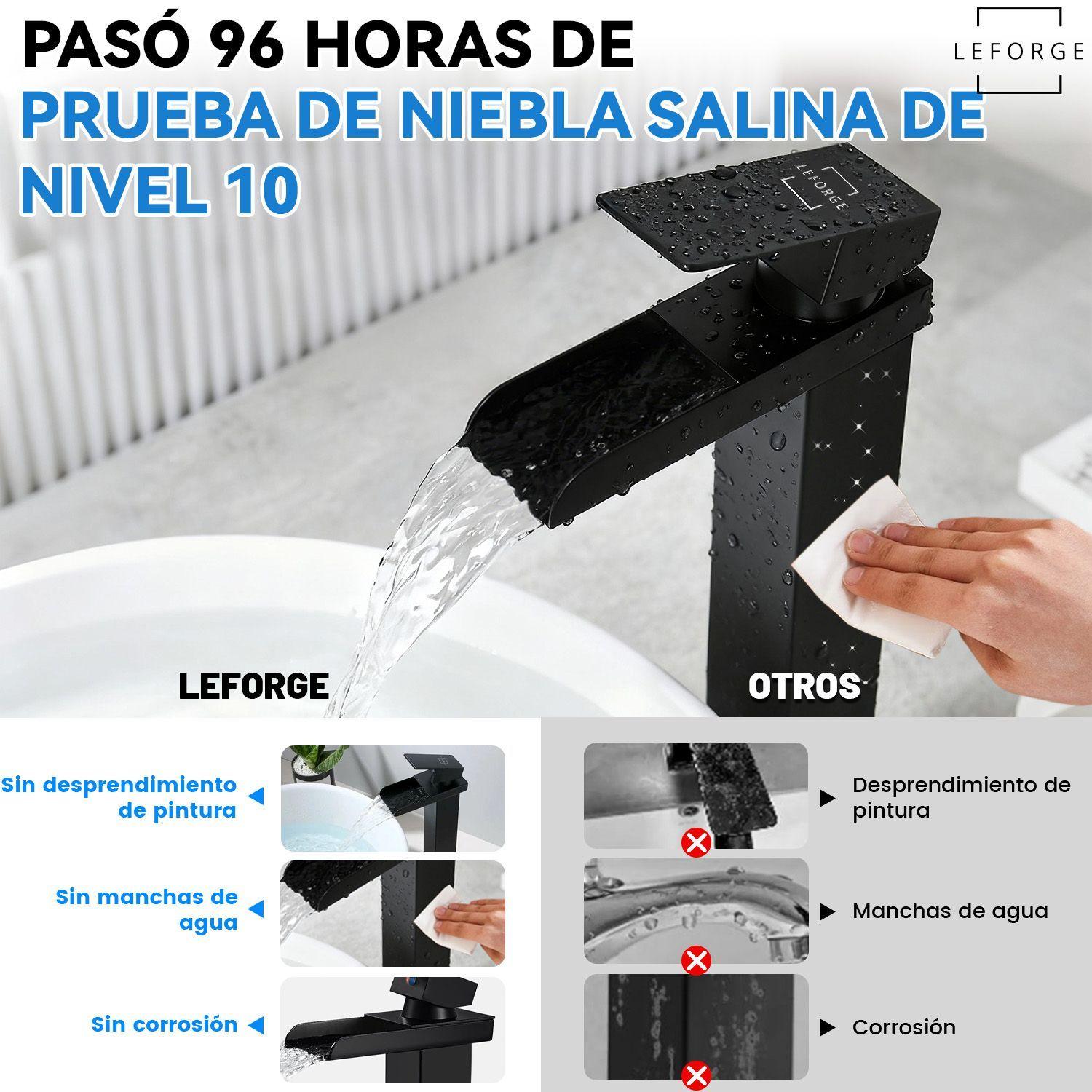 Llave Monomando Lavamanos Alta Bano Cascada Acero Inox 304-5