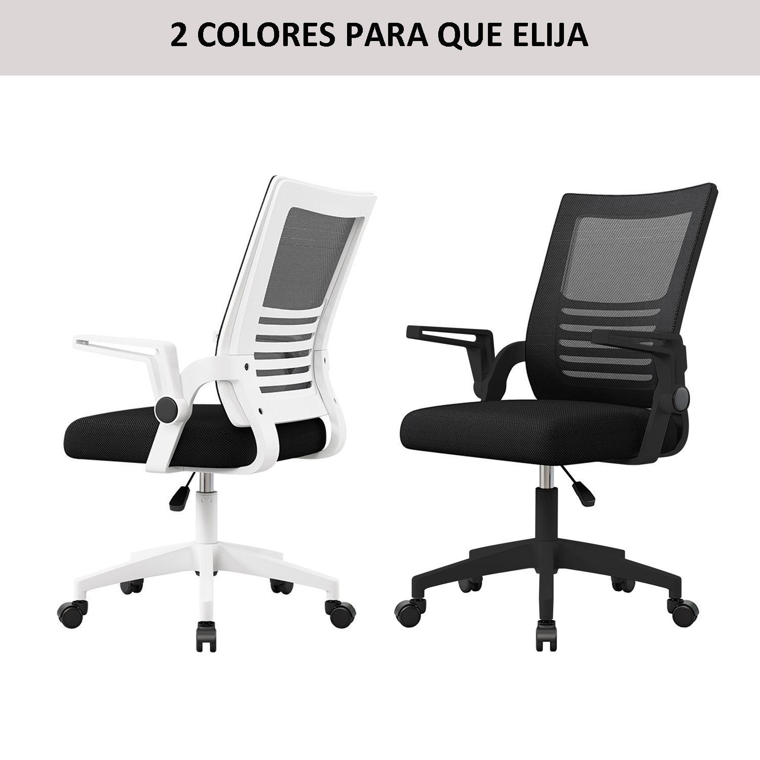 Silla Escritorio Emilia Oficina Ergonomica Acolchada Negra-4