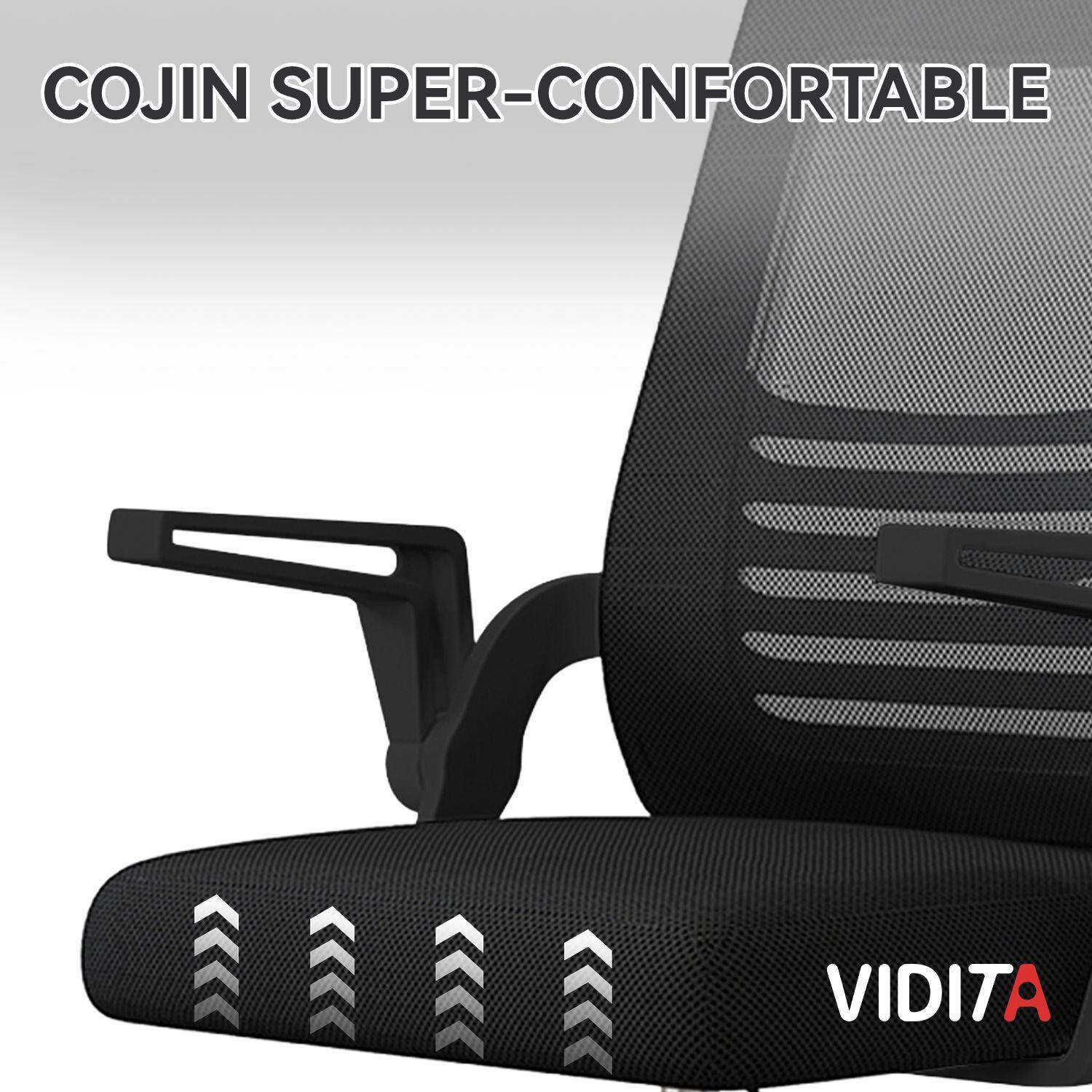 Silla Escritorio Emilia Oficina Ergonomica Acolchada Negra-5