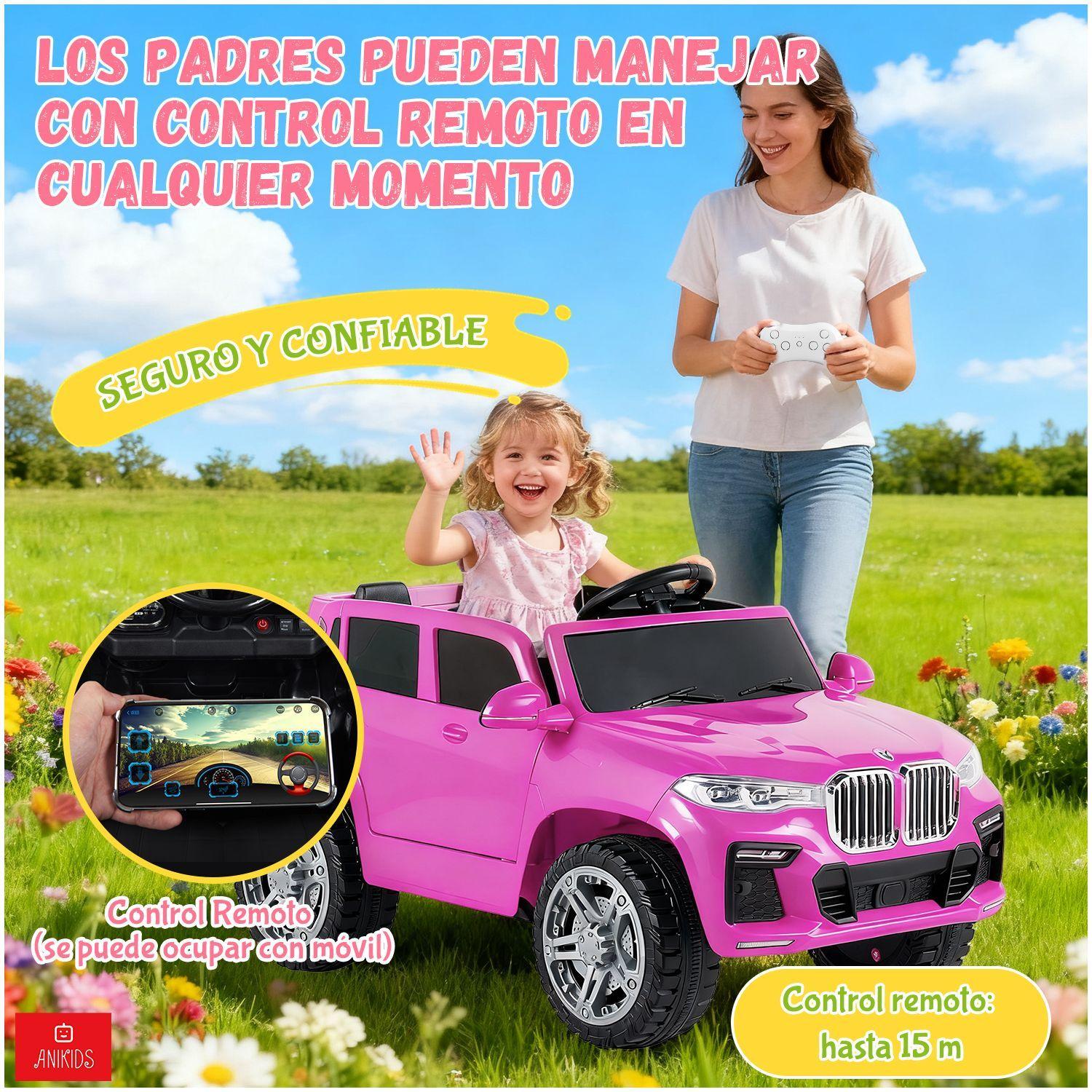 Auto Electrico Para Ninos Ninas 12v 7ah Control Remoto Suv Color Fucsia-3
