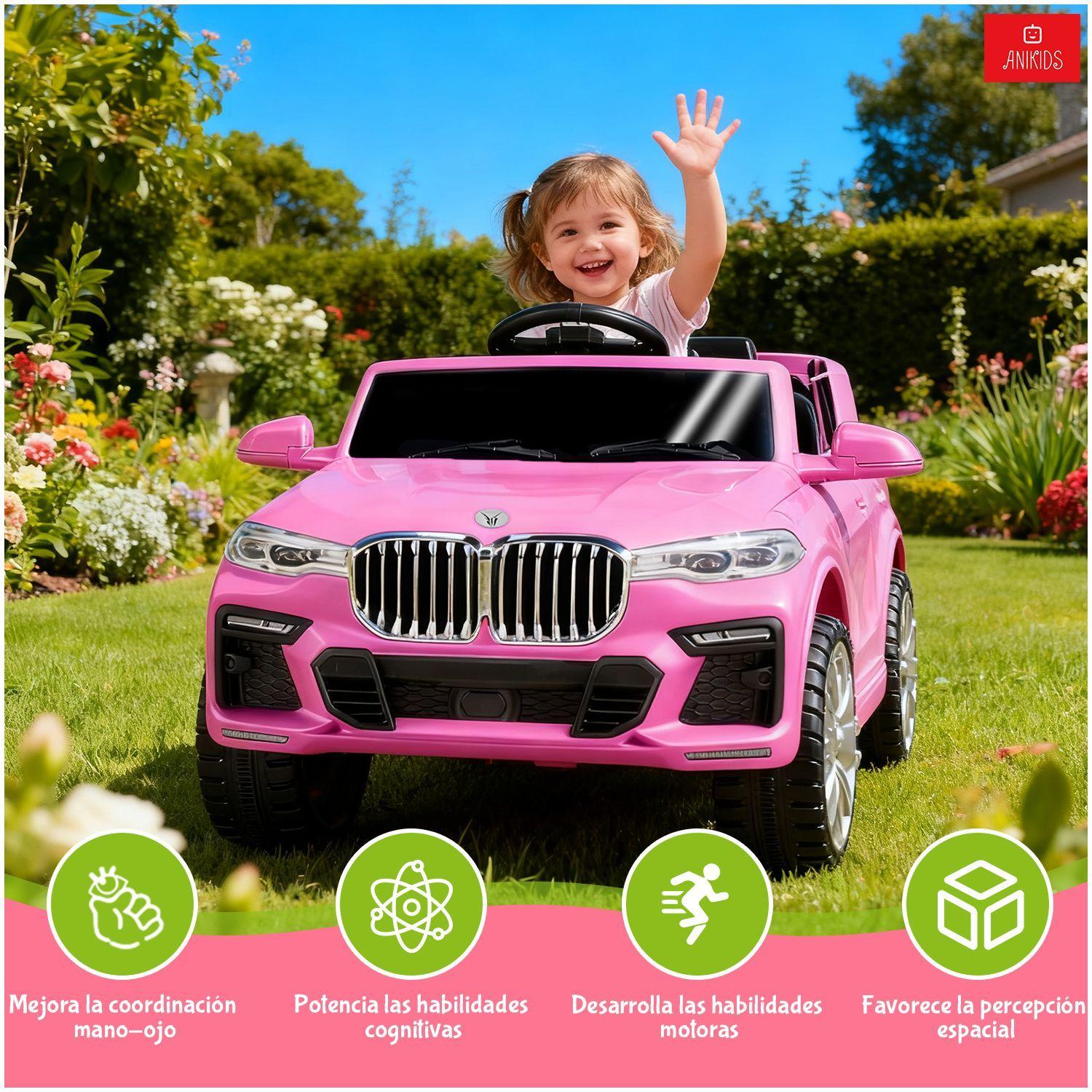 Auto Electrico Para Ninos Ninas 12v 7ah Control Remoto Suv Color Fucsia-7