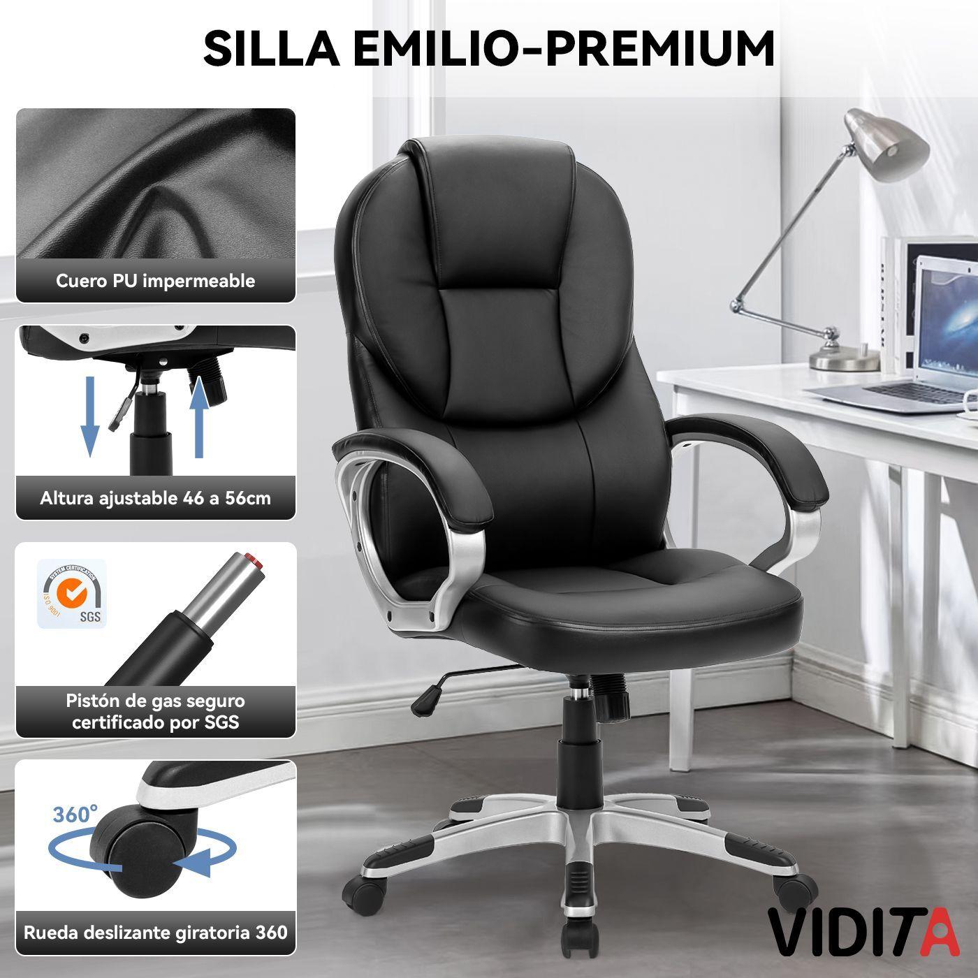 Silla Emilio premium Escritorio Ejecutiva Oficina Cuero Pu-3