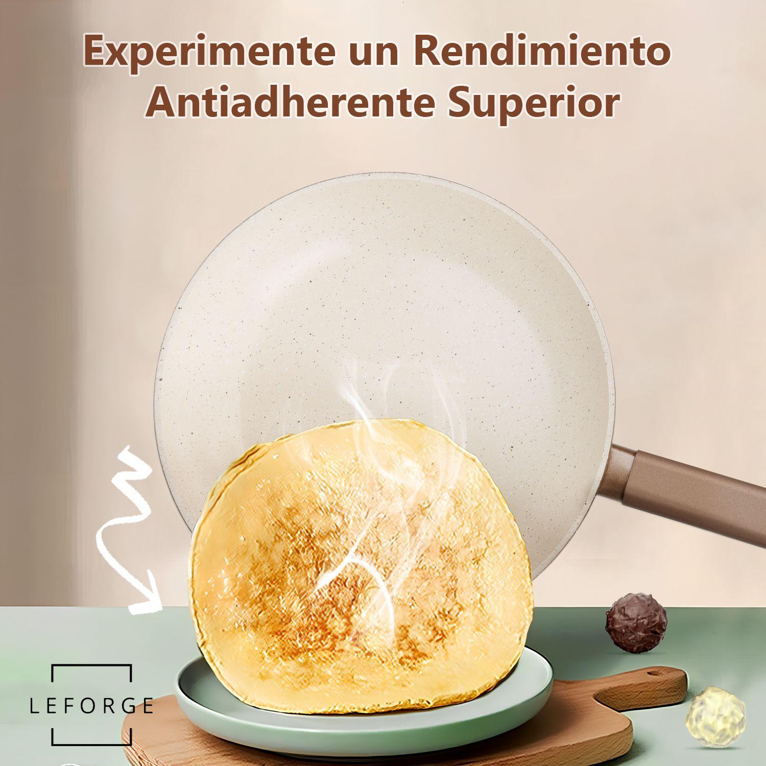 Bateria Cocina Ceramica Granito Antiadherente 8 Piezas Chocolate Crema-3