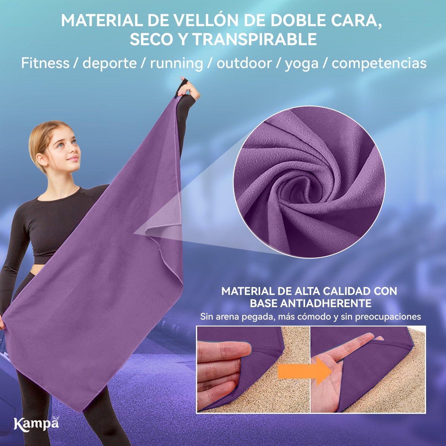 Toalla Microfibra 3pcs Secado Rapido Bano Viaje Deporte Lila-2