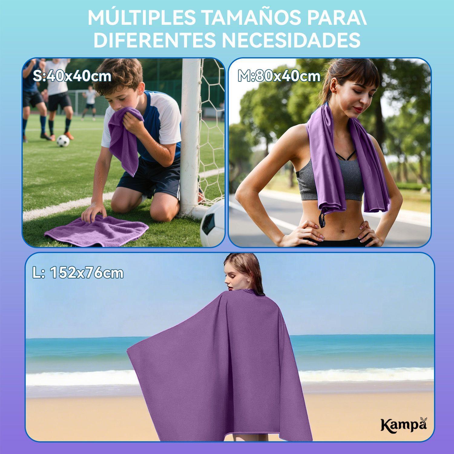 Toalla Microfibra 3pcs Secado Rapido Bano Viaje Deporte Lila-4