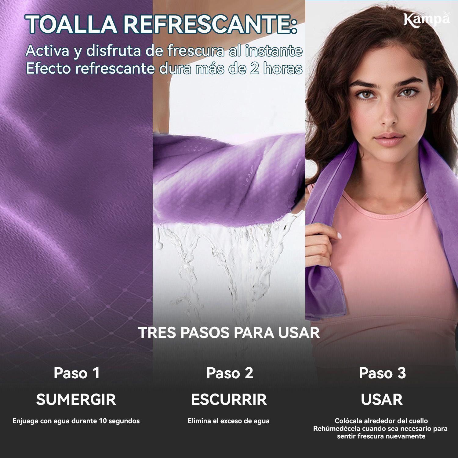 Toalla Microfibra 3pcs Secado Rapido Bano Viaje Deporte Lila-6