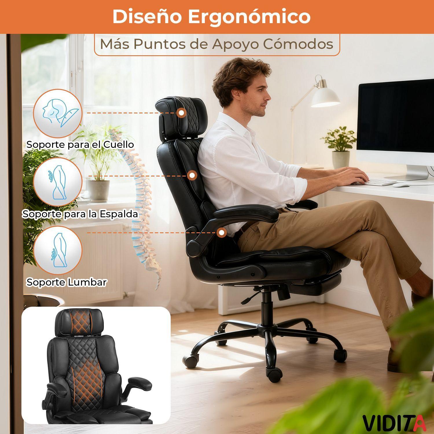 Silla Escritorio Ergonomica Hector Premium Super Acolchada-5