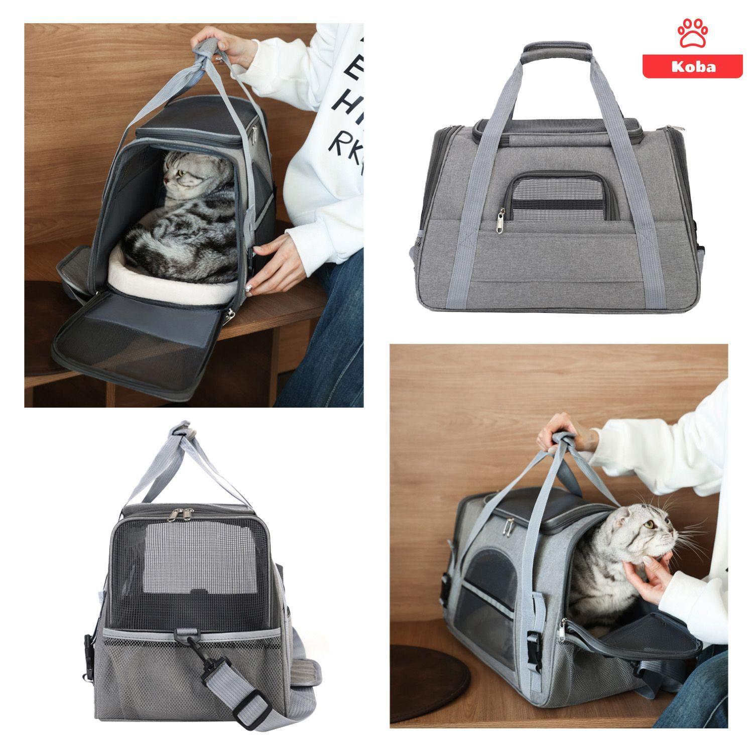 Bolso Transportador Mascota Gato Michi Portatil Con Alfombra-3