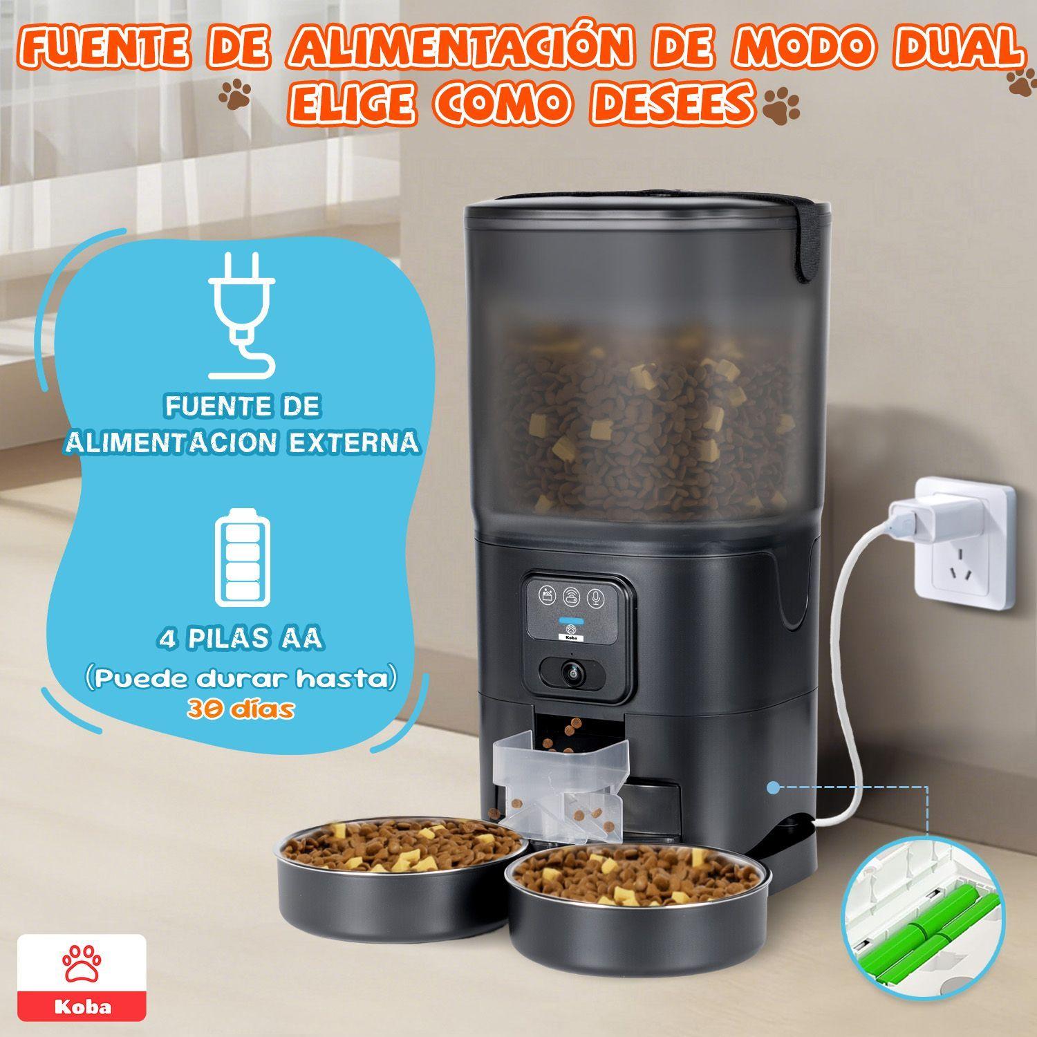 Dispensador Alimento Automatico Mascota Camara 1080p Wifi 7l Negro-1