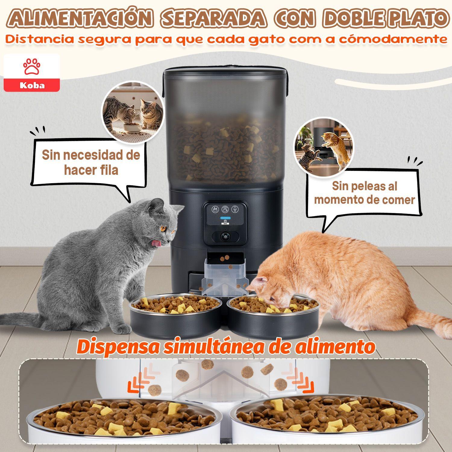Dispensador Alimento Automatico Mascota Camara 1080p Wifi 7l Negro-5