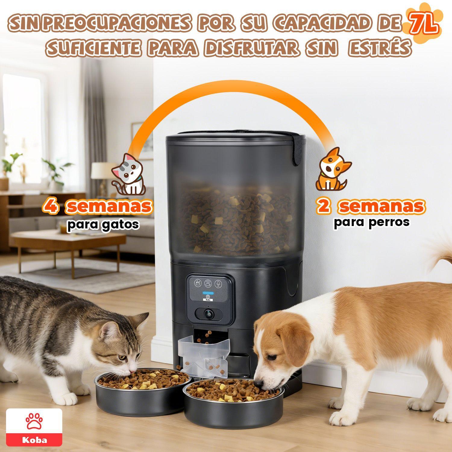 Dispensador Alimento Automatico Mascota Camara 1080p Wifi 7l Negro-7