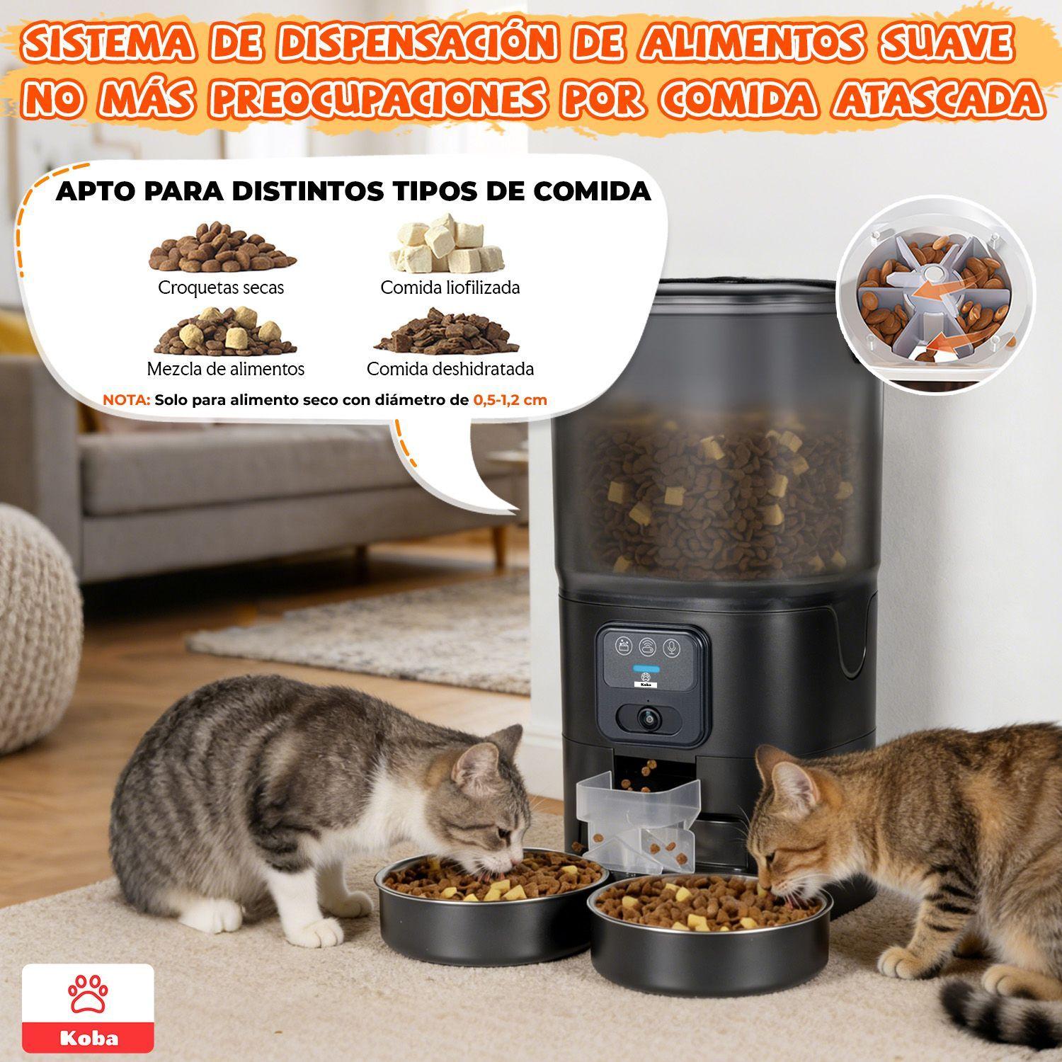 Dispensador Alimento Automatico Mascota Camara 1080p Wifi 7l Negro-8
