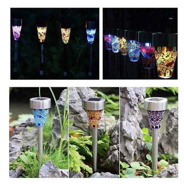 Foco Led solar tipo mosaico para jardín Pack 3uds-5