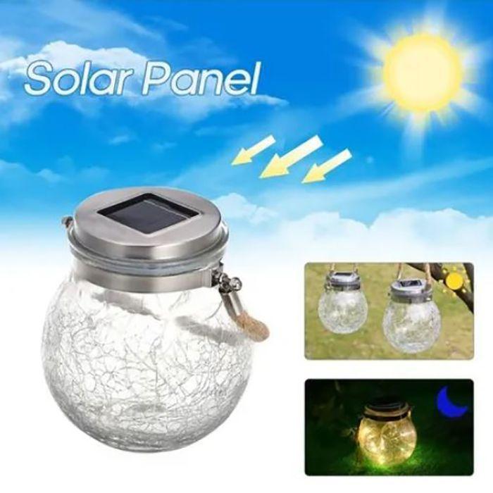 Lámpara solar Led colgante para jardín luz cálida-5