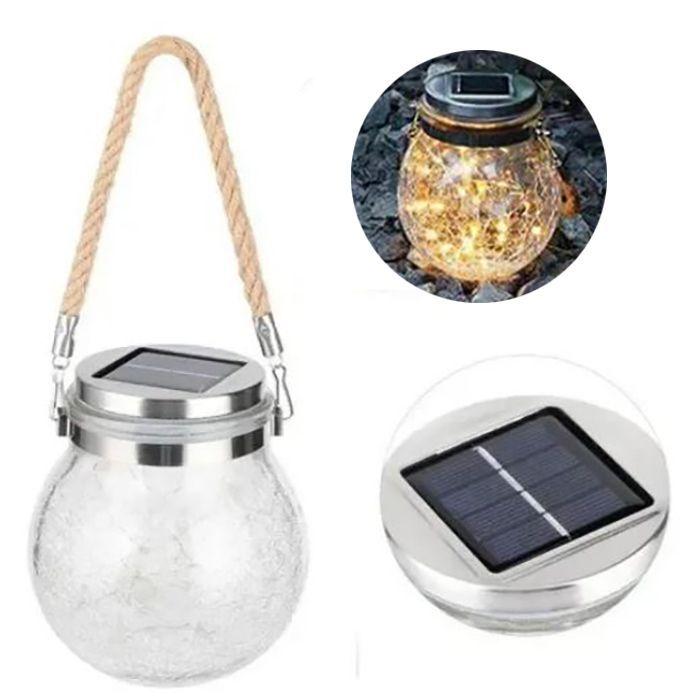 Lámpara solar Led colgante para jardín luz cálida-0