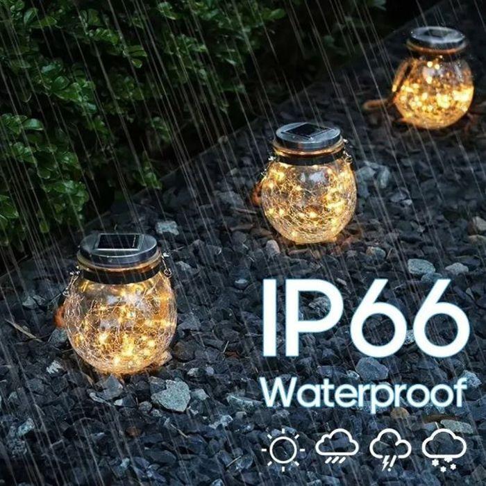 Lámpara solar Led colgante para jardín luz cálida-4