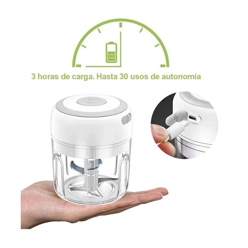 Picador moledor de ajo y otras especias carga USB 250ml-3