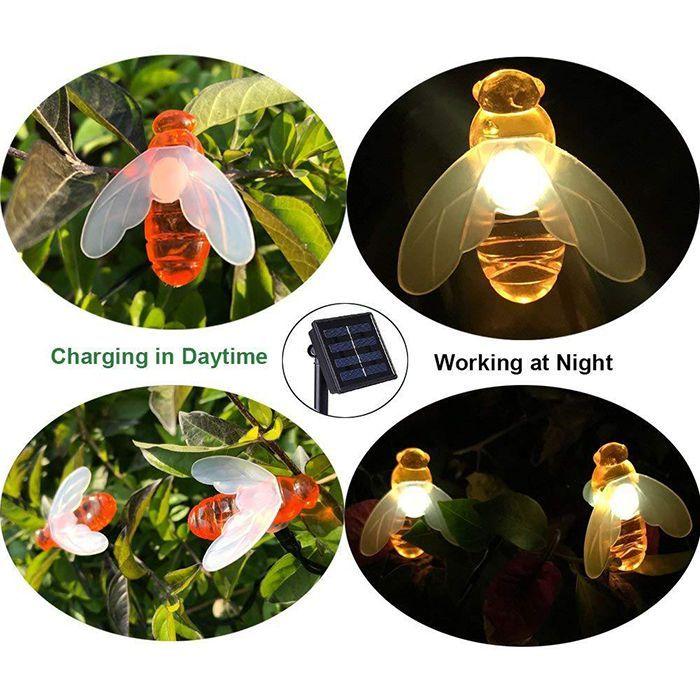 Luces carga solar 50 Led tipo abeja 7m-5