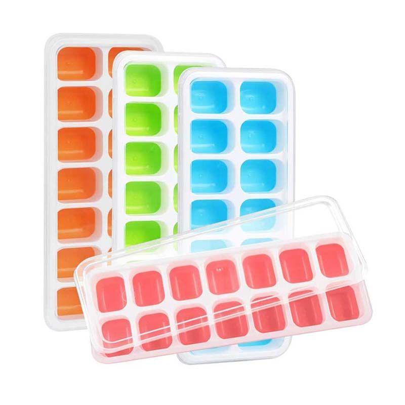 Bandeja de silicona para cubos de hielo con tapa-3