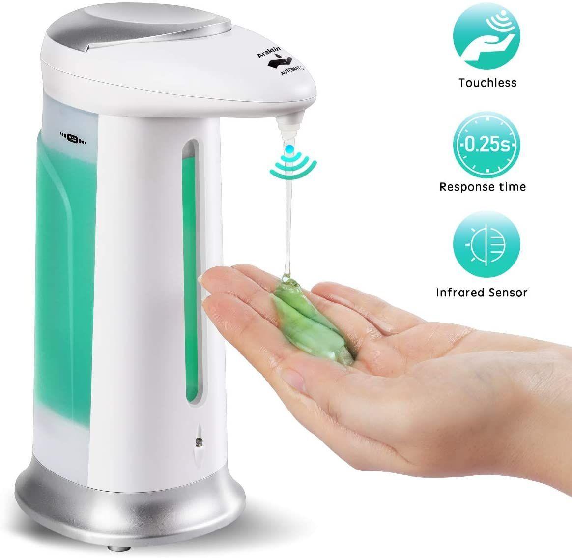 Dispensador automático de jabón alcohol gel sin contacto 400ml-0