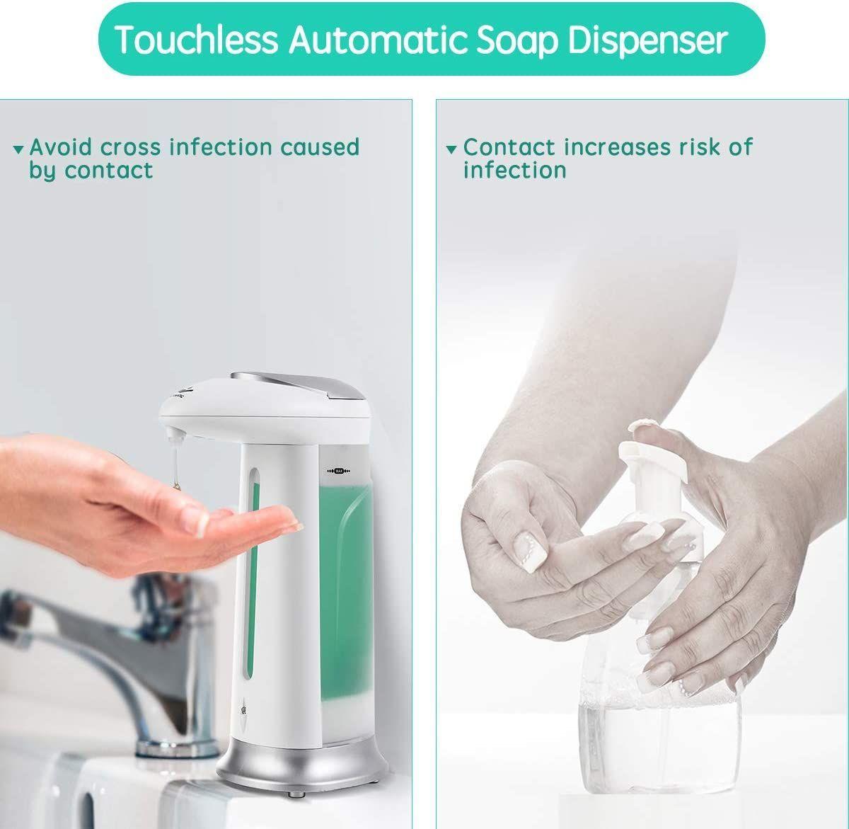 Dispensador automático de jabón alcohol gel sin contacto 400ml-2