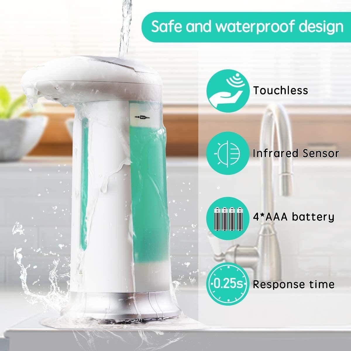 Dispensador automático de jabón alcohol gel sin contacto 400ml-4