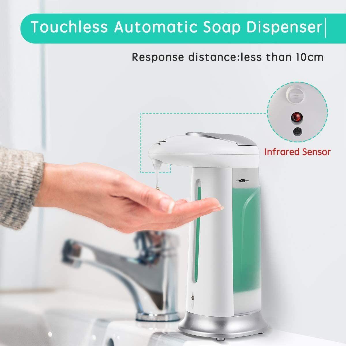 Dispensador automático de jabón alcohol gel sin contacto 400ml-5