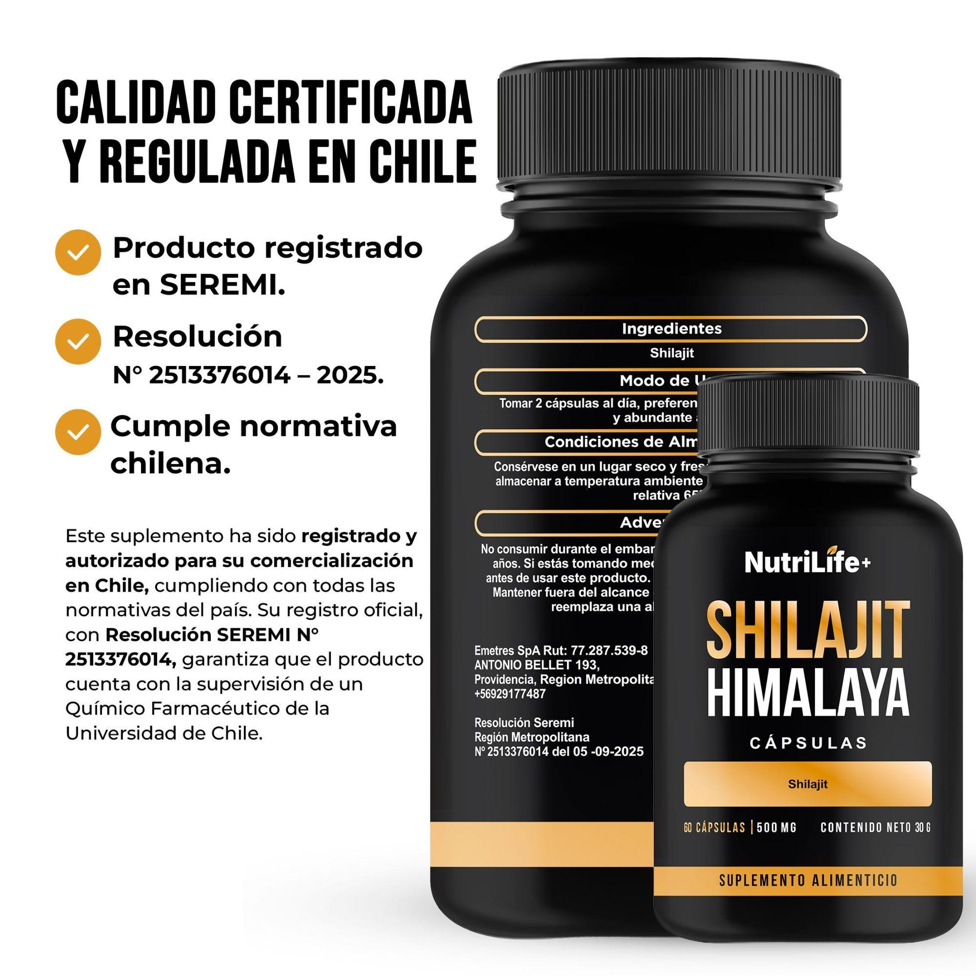 Pack 2 Shilajit Himalaya 500mg Nutrilife Suplemento Shilajit 120 Capsulas-8