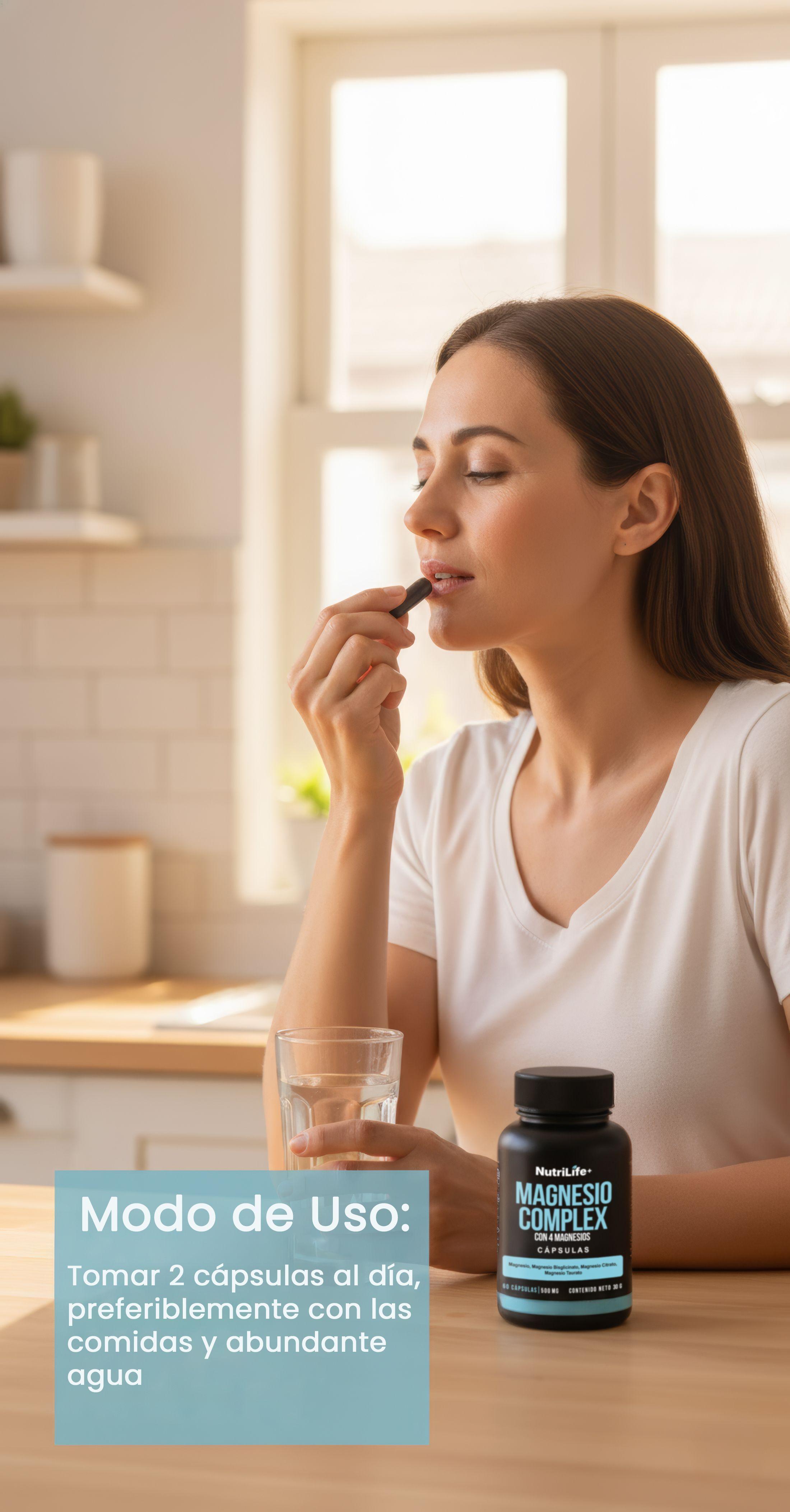 Pack 3 Magnesio Complex Con 4 Magnesio 180 Capsulas 500mg Nutrilife+ Sin Sabor Bienestar-5