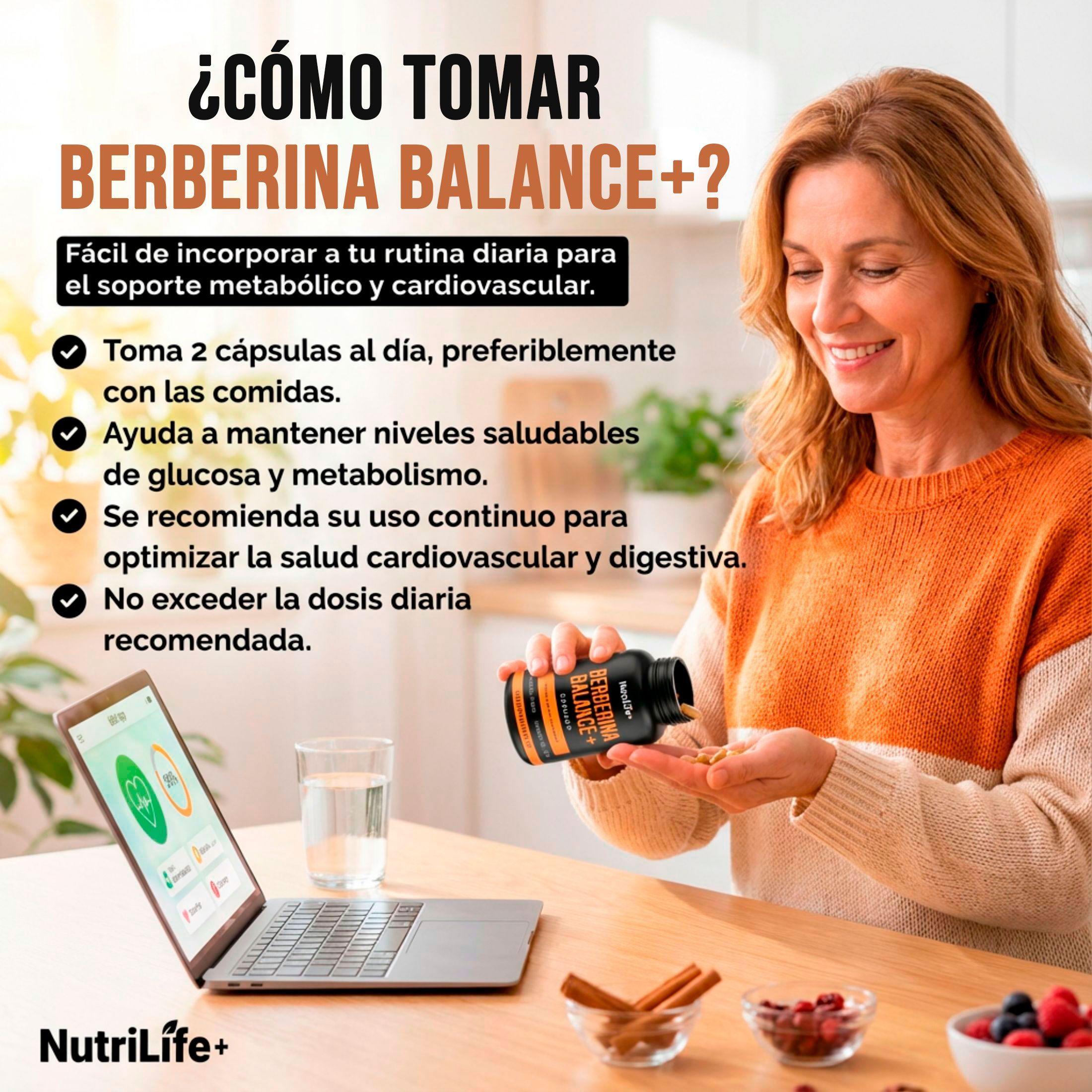 Pack 2 Berberina Balance 120 Capsulas Nutrilife Bienestar Suplementos Sin Sabor-6