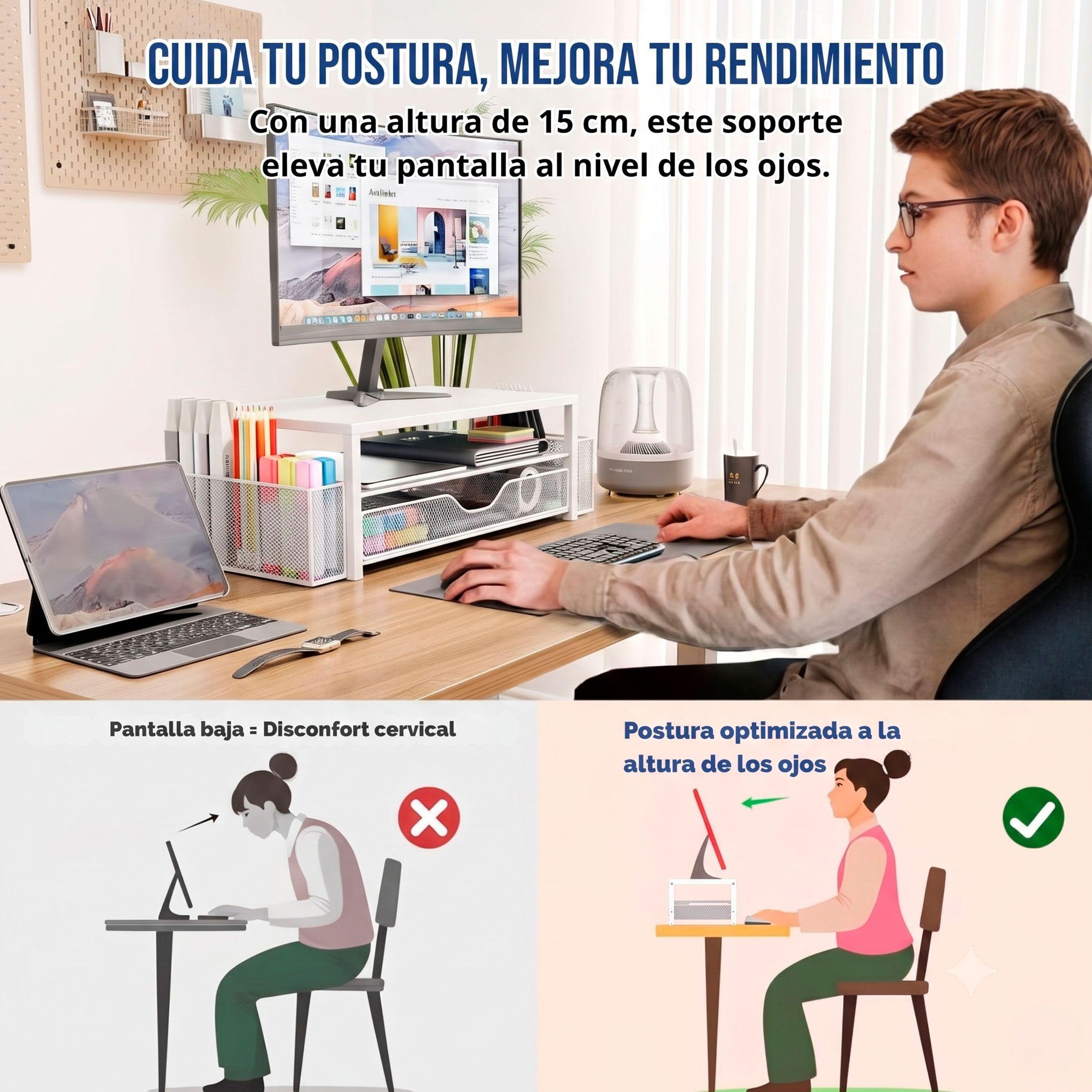 Elevador De Monitor Para Escritorio Alzador Pantalla Pc-5