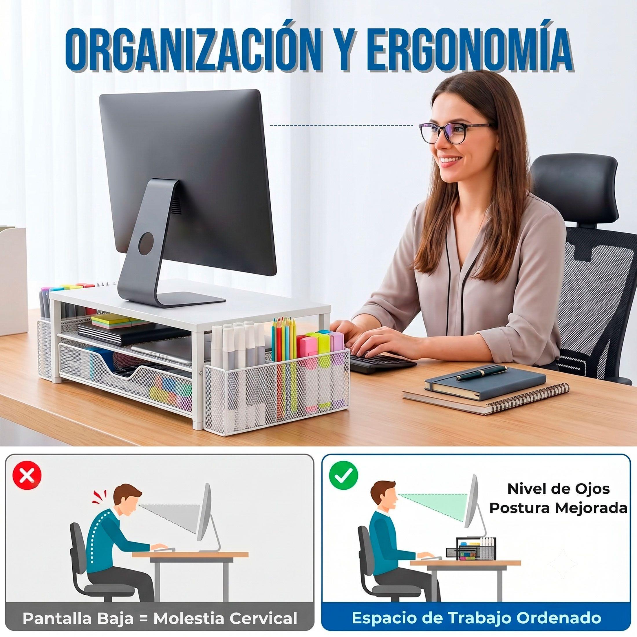 Elevador De Monitor Para Escritorio Alzador Pantalla Pc-8