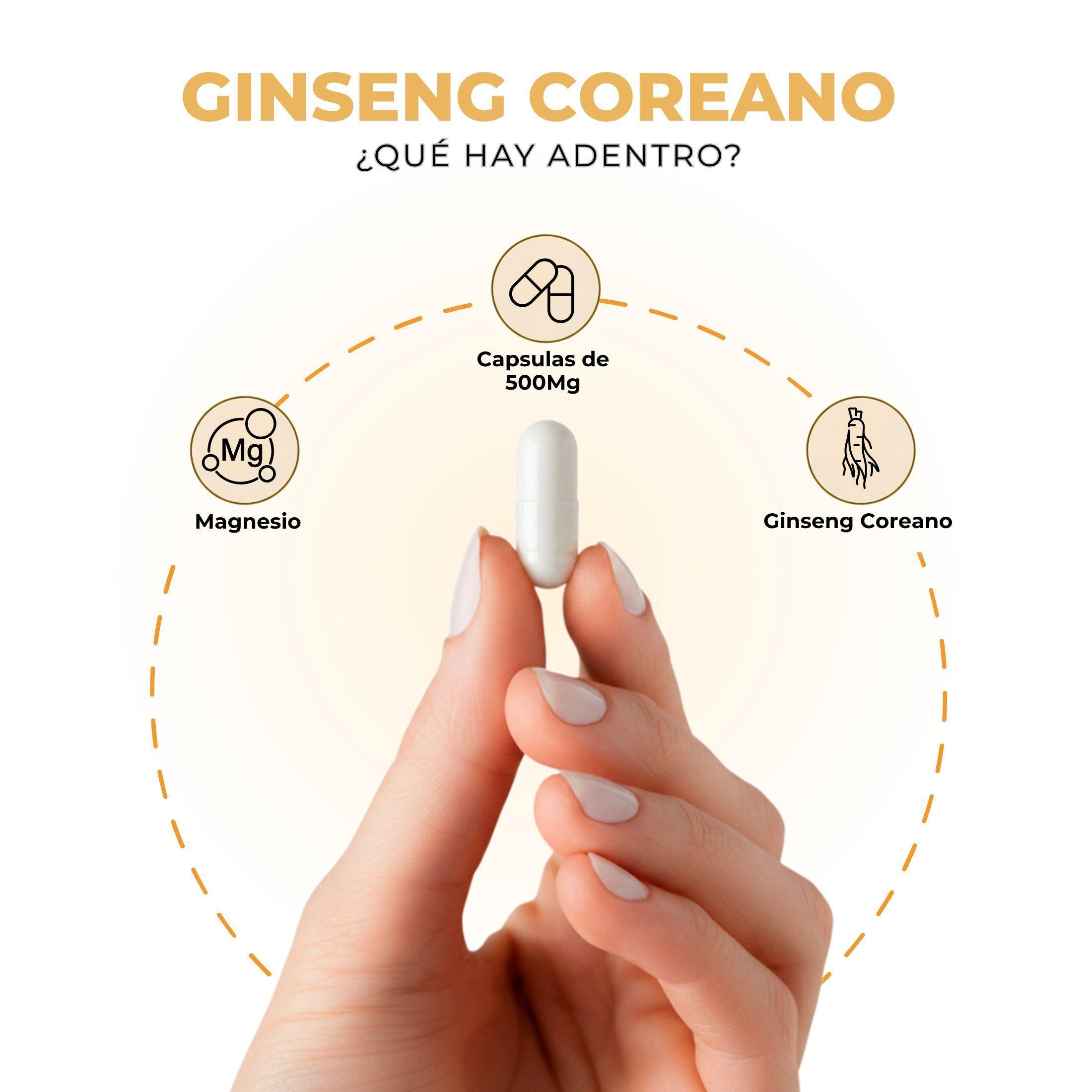 Pack 2 Ginseng Coreano 500mg Nutrilife 180 Caps Suplementos Para Concentraci n-5