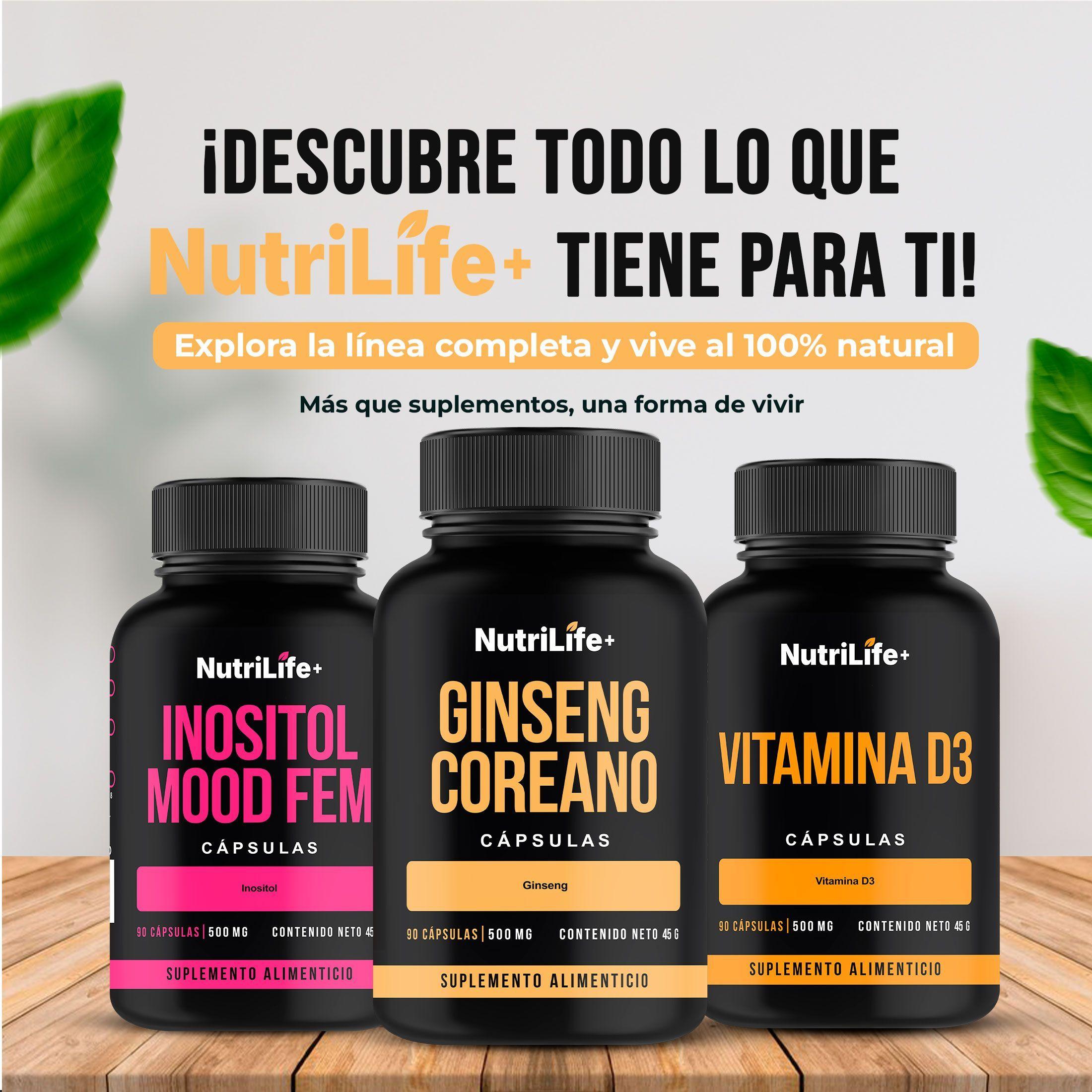 Pack 2 Ginseng Coreano 500mg Nutrilife 180 Caps Suplementos Para Concentraci n-8