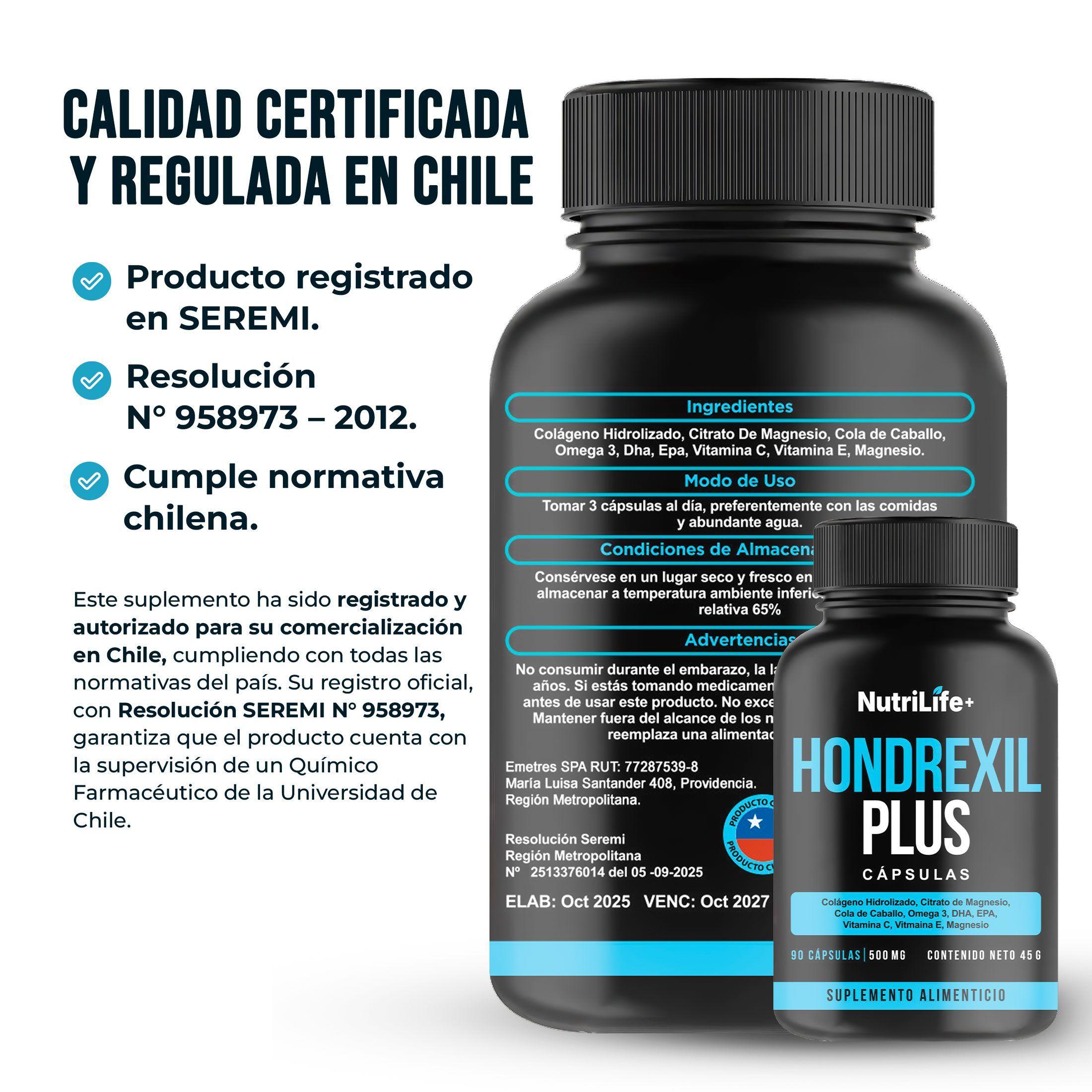 Hondrexil Plus 90 Cápsulas Nutrilife+ Ayuda Articulaciones Natural 500mg-9