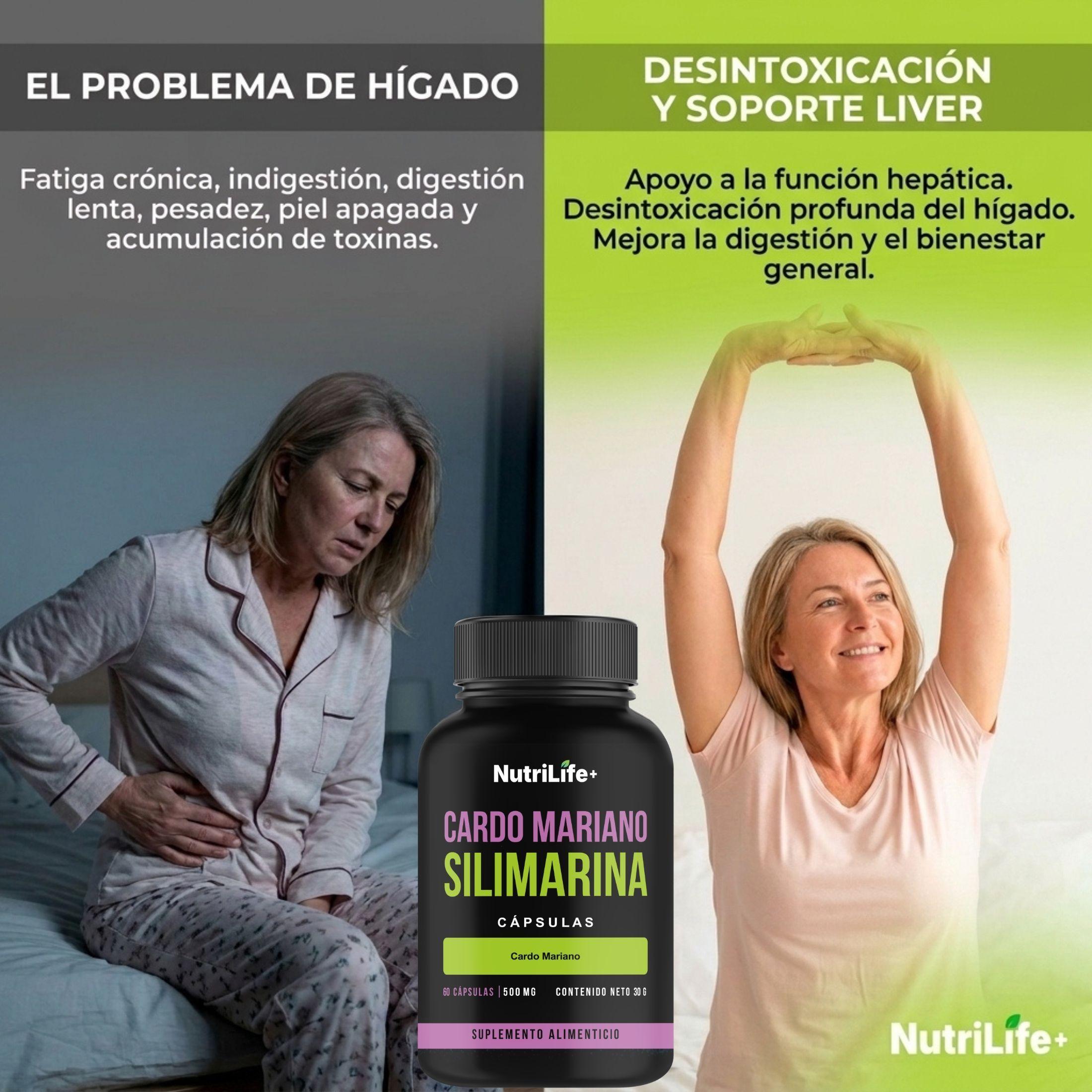 Pack 3 Cardo Mariano Capsulas 500mg Nutrilife Extracto De Cardo Mariano 180 Capsulas-2