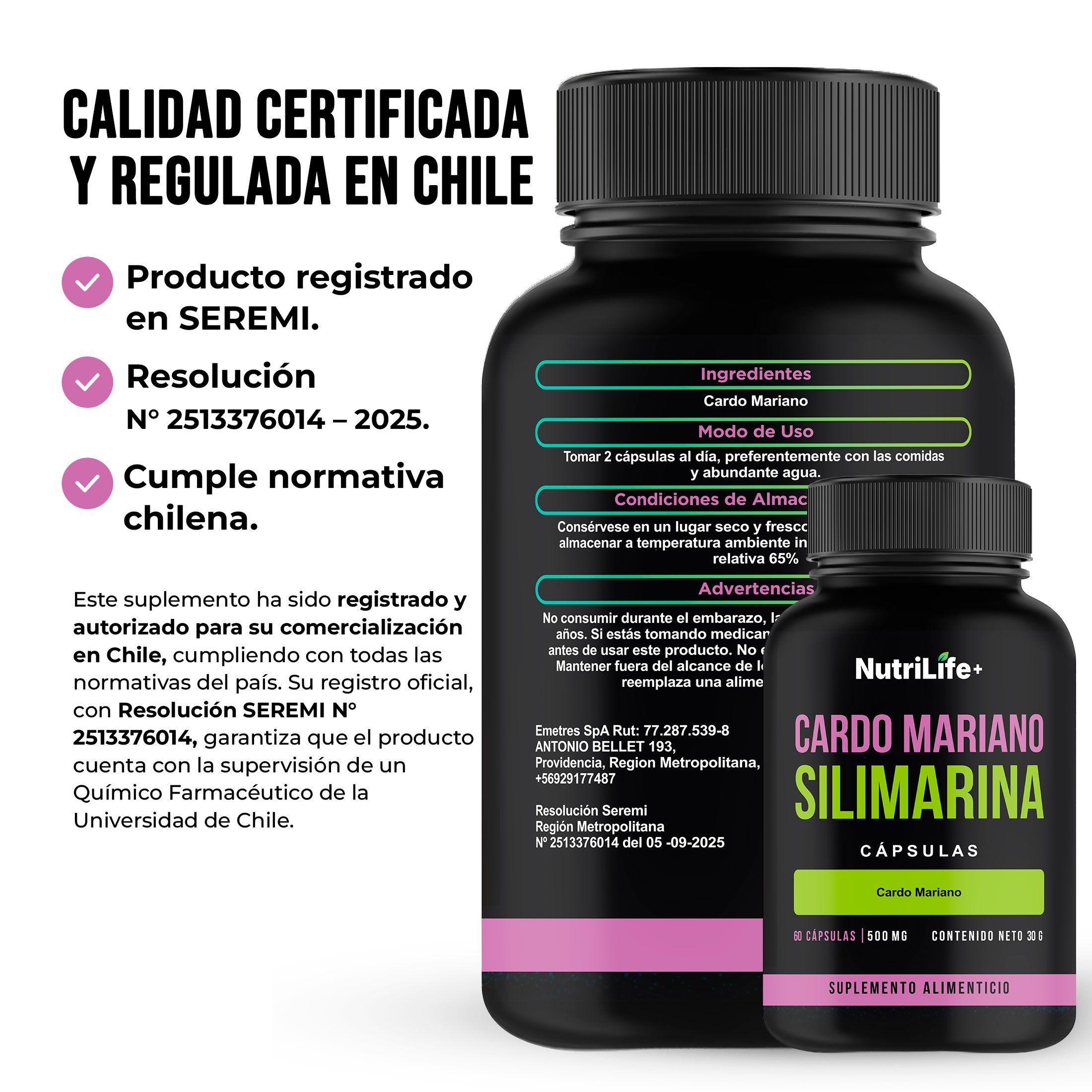 Pack 3 Cardo Mariano Capsulas 500mg Nutrilife Extracto De Cardo Mariano 180 Capsulas-9